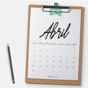 Calendario Abril Imprimir fondo pantalla