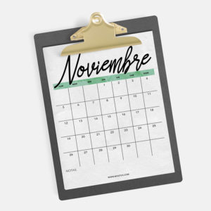 Calendario para noviembre imprimir pantalla
