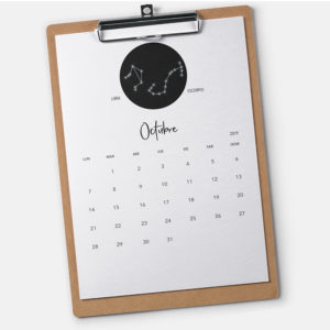 Calendario zodiacos 2019
