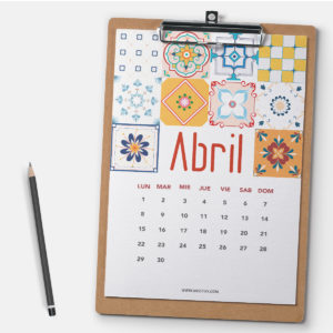 Calendario para Abril 2019