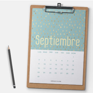 Calendario para septiembre 2019